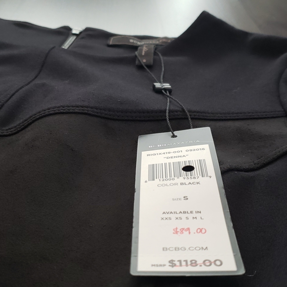 BCBG Maxazria black peplum blouse - Picture 3 of 7